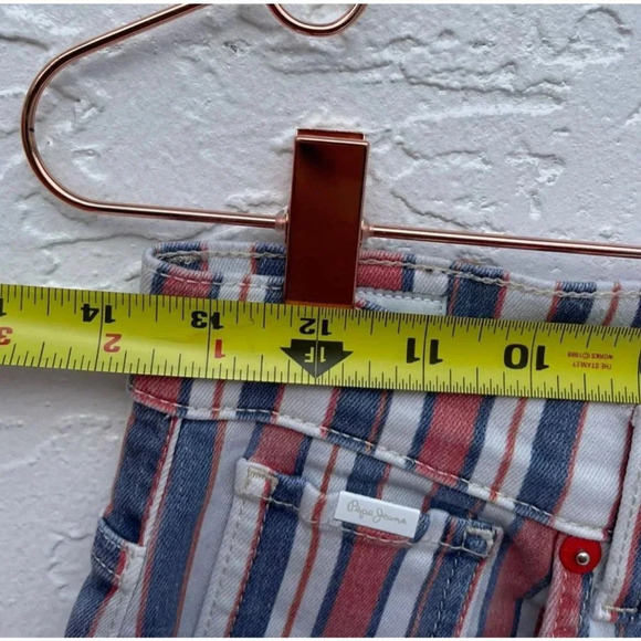 Pepe Jeans Womens Skyler Stripe Straight Trouser Pants Multi Sz 27/30 - Picture 10 of 16